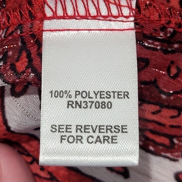 Cato 18/20 Red Paisley Mini Layered Dress or Tunic Blouse Boho Cottagecore - Picture 7 of 8